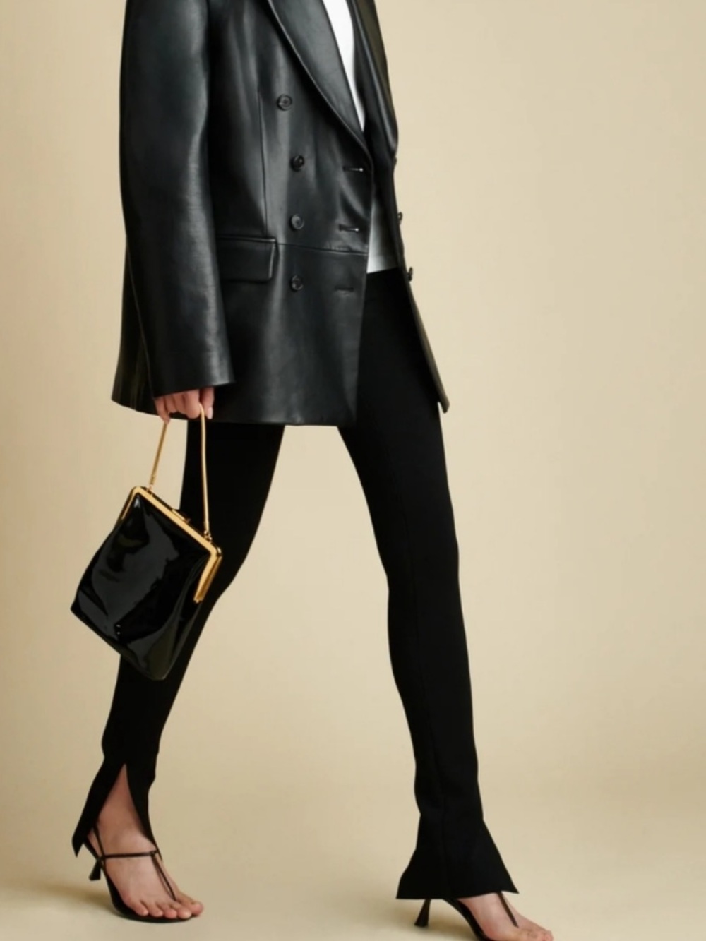KHAITE Black Split-Hem Leggings